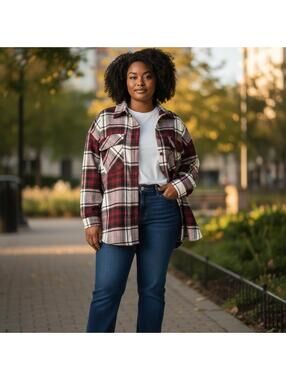Justify Plaid Button-Up Flannel Shirt XL